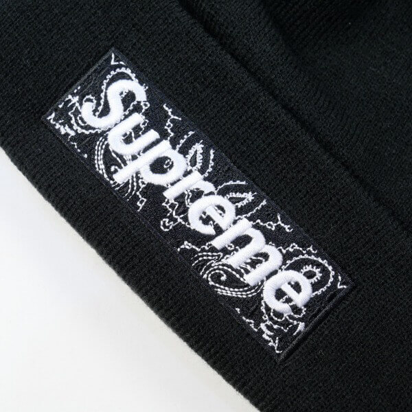 シュプリーム ビーニー 偽物 ニット 帽 NEW ERA BOX LOGO BEANIE ブラッ