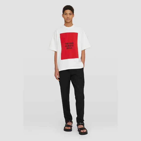ジルサンダー Tシャツ 偽物 2021SS新作 クルーネック プリント cotton JSMS707043-MS248508