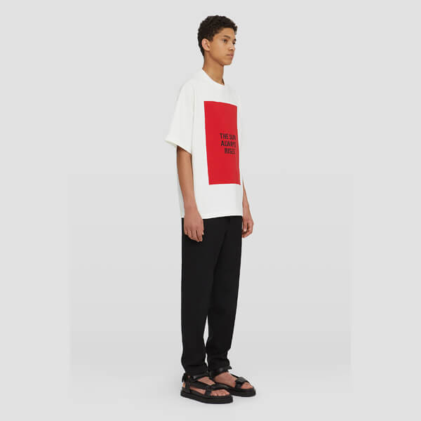 ジルサンダー Tシャツ 偽物 2021SS新作 クルーネック プリント cotton JSMS707043-MS248508