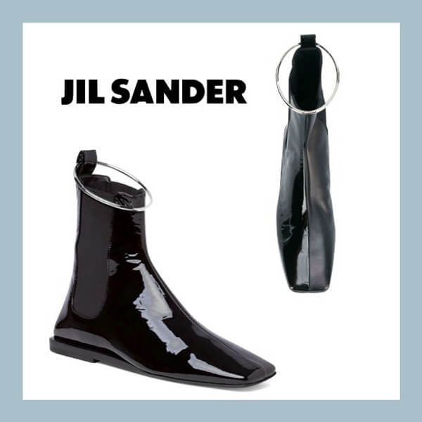 ジルサンダー 革靴 偽物★JIL SANDER メタルアンクレット ブーツ