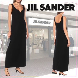 ジルサンダー ワンピース コピー【JIL SANDER】 Cotton and wool midi dress 489450