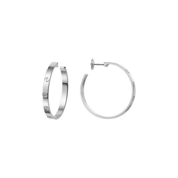 お洒落に【カルティエ】Love 18K ゴールド フープ ビス イヤリング 偽物