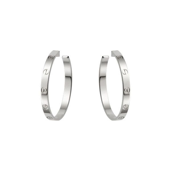 お洒落に【カルティエ】Love 18K ゴールド フープ ビス イヤリング 偽物