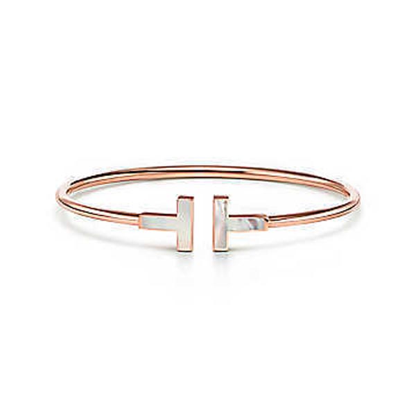 ティファニー Tブレスレット 偽物【Tiffany&Co.】大人気☆Mother-of-pearl Wire Bracelet 18K GOLD