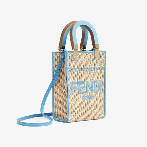 【フェンディ かごバッグ 偽物】ミニショッパーバッグ ラフィア 2色 21SS 8BS051AFQPF0VPJ