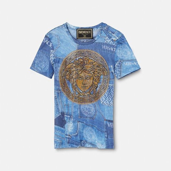 送料込[フェンディ×ヴェルサーチェ]T-SHIRT FF FENDACフェンダTシャツ コピー 1005179-1A00769_2B070