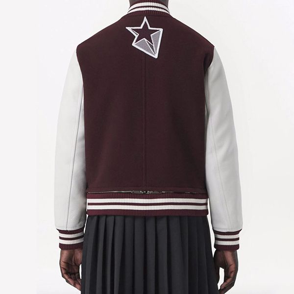 関税込み【バーバリー ジャケット コピー】VARSITY ウールレザー ボンバージャケット 8045532B1014D