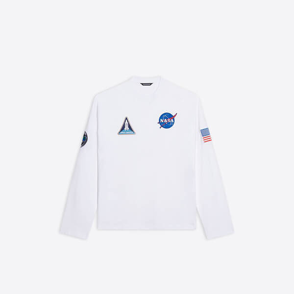 【バレンシアガ Tシャツ 偽物】×NASAコラボ SPACE 長袖Tシャツ 662496TKVD79040