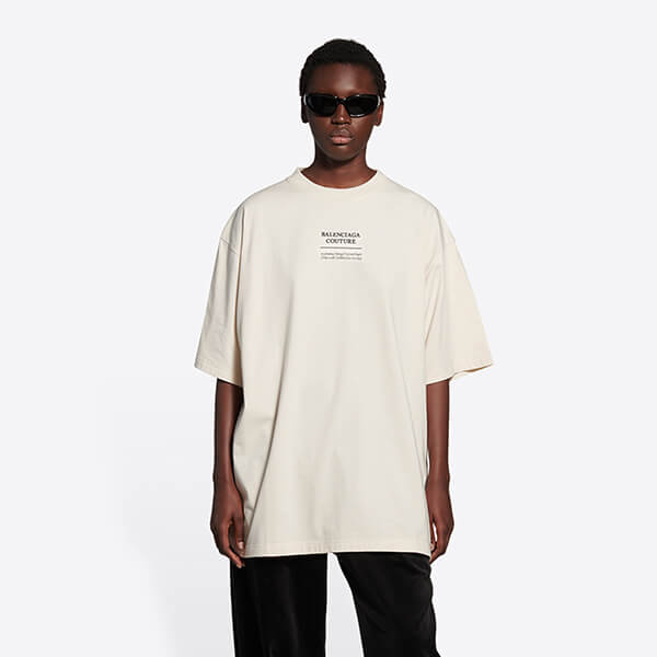 バレンシアガ Tシャツ パロディ メンズクチュールボクシーTシャツ 651795TJV901070
