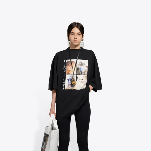 バレンシアガ Tシャツ コピー【可愛い】21SS新作 I LOVE CATS 641532TJVG85630
