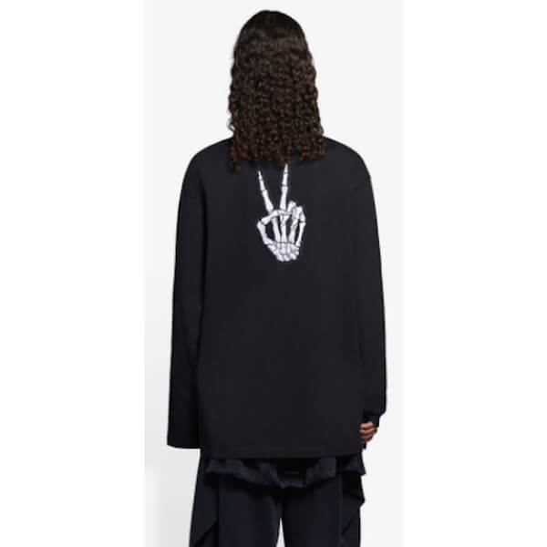 バレンシアガ Tシャツ 偽物 DRIP PEACE FLATGROUND 長袖Tシャツ 651796TKVA11012