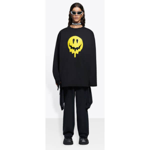 バレンシアガ Tシャツ 偽物 DRIP PEACE FLATGROUND 長袖Tシャツ 651796TKVA11012