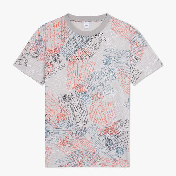 ★ベルルッティ 偽物 Tシャツ★オールオーバー スクリットプリント R17JRS40-JADV