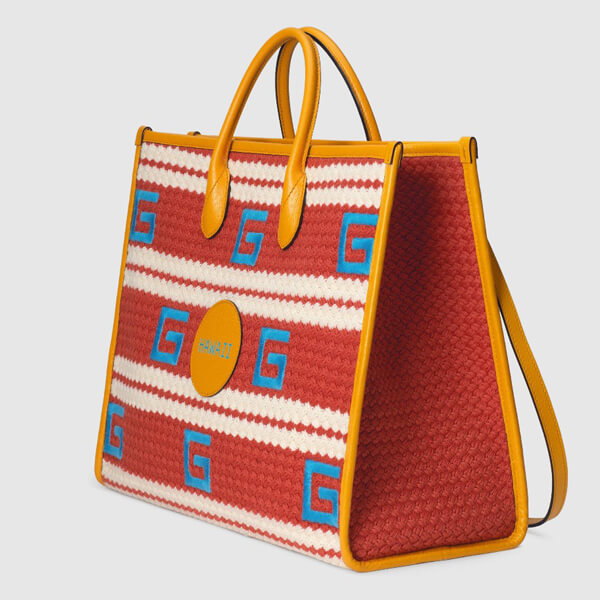 グッチ かごバッグ スーパーコピー オンライン限定 HAWAII ストライプ トートバッグ 663709 JFIGG 8076