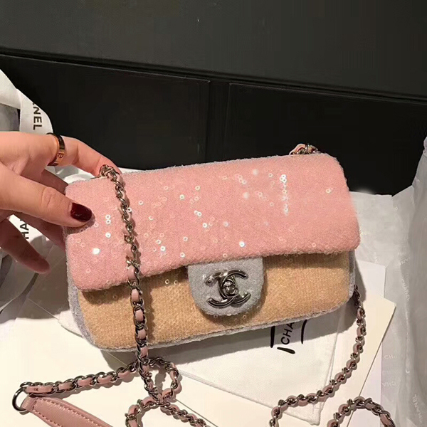 【2021新作】シャネルスーパーコピー ハンド バッグ スパンコール ピンク