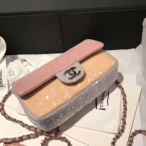 【2021新作】シャネルスーパーコピー ハンド バッグ スパンコール ピンク
