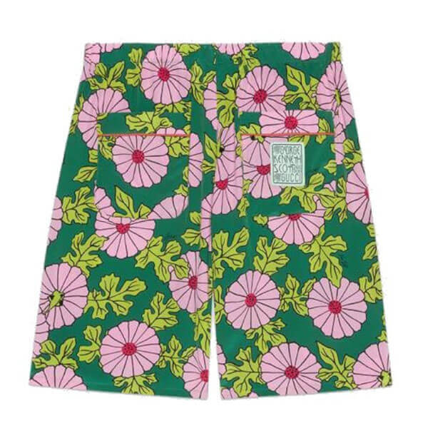 グッチ x ケンスコット コピー Ken Scott x グッチ 大輪の花々が咲く エピローグ プリント シルク ショーツ 639389 ZAGAK 5337