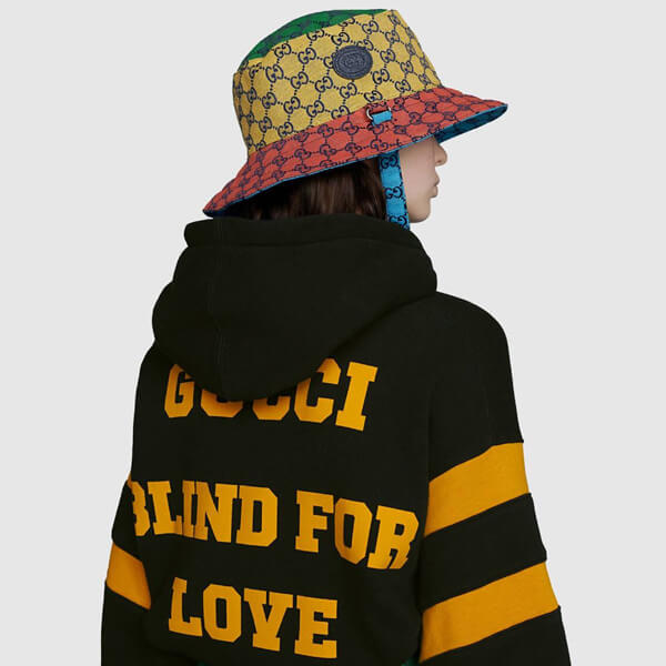 即発 グッチ バケットハット 偽物 グッチ 21SS*GG マルチカラー リバーシブル バケットハット 653857 4HAGM 7068