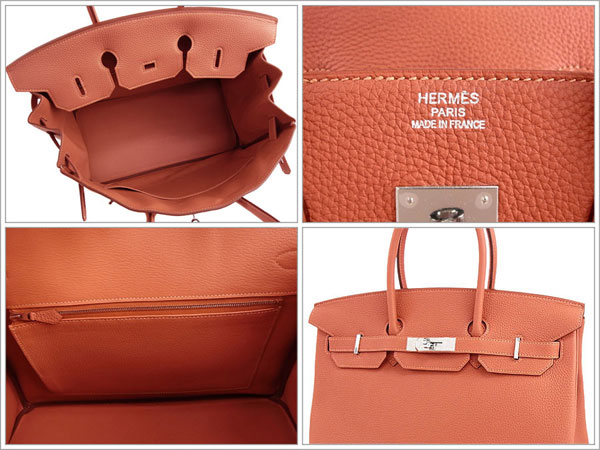 エルメス バーキン 35 cm ハンドバッグ ロージー×シルバー金具 トゴ Q刻印 エルメス Birkin バッグ RA23-G