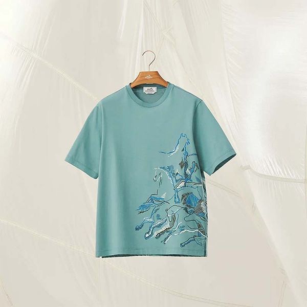 エルメス Cavalcade ロゴTシャツ コピーN級品半袖 コットン 偽物 新色☆希少H257830HA90SM