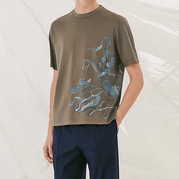 エルメス Cavalcade ロゴTシャツ コピーN級品半袖 コットン 偽物 新色☆希少H257830HA90SM