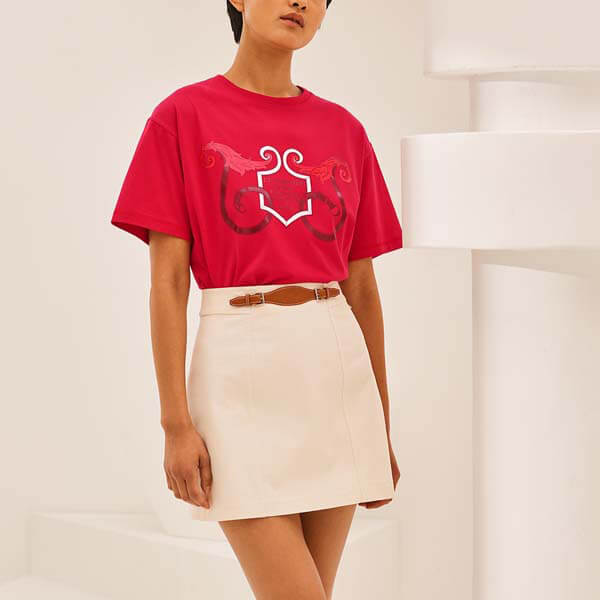 エルメス Tシャツ 偽物☆21AW☆シルクツイルニット Clic Clac H1H2851DAW636