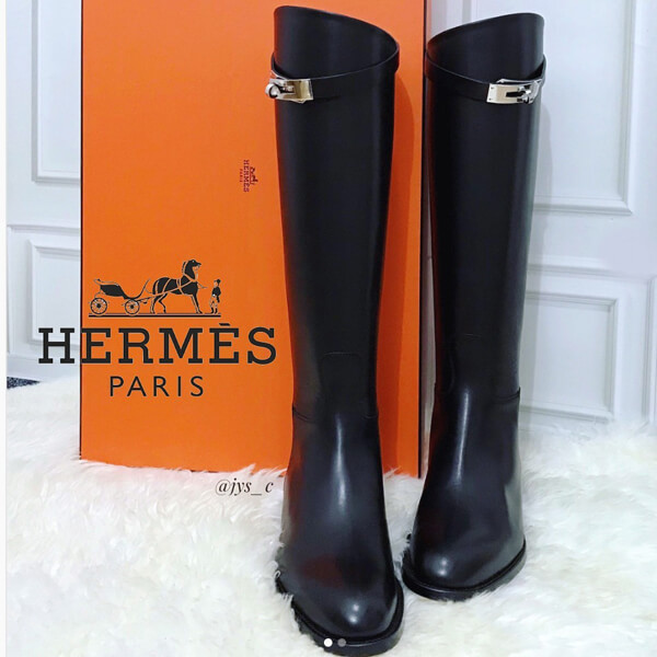 上質新作 エルメススーパーコピー Jumping boot ローヒール ロングブーツ