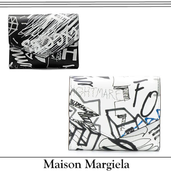 マルジェラ 財布 偽物 20SS《Maison Margiela メゾンマルジェラ》Graffiti エンベロープ ウォレット レザー S56UI0136P2947