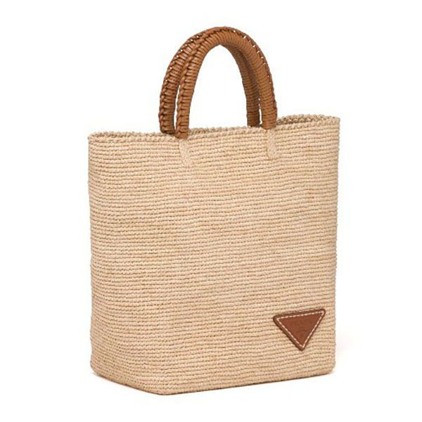 プラダ かごバッグ コピー★かごBAG★素材MIX！ラフィアxレザー ハンドバッグ 1BG331_2DJS_F0A5T