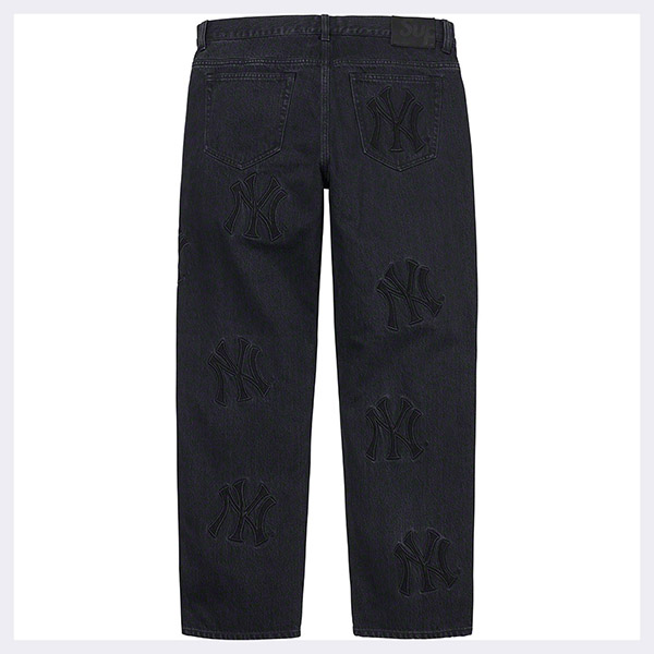 FW21 シュプリーム x ニューヨーク ヤンキース 偽物 デニム レギュラー ジーンズ ヤンキース デニム