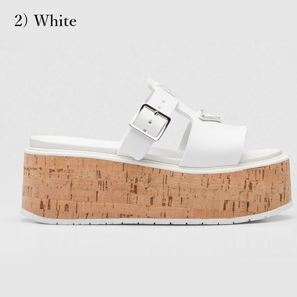 大注目プラダ 偽物 Rubber wedge platform sandals ウェッジサンダル