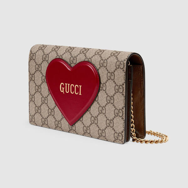 グッチ バレンタインデー コピー valentine 2021 ハート チェーンウォレット カード入 64894820QAS 8570