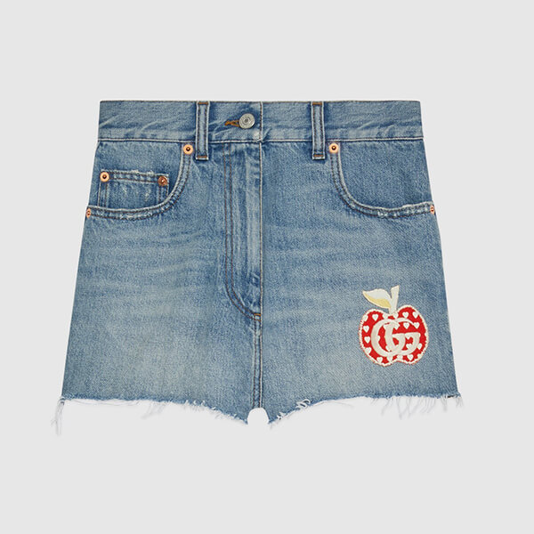 グッチ レポム 偽物 グッチ デニム コピー アップル＆ハートショートパンツ 502779 XDBP2 4452 2021-22 AW