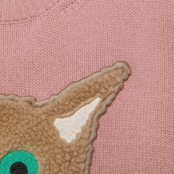 新作 グッチ セーター 偽物 猫 クルーネック 長袖 ウール ロゴ ピンク 662173XKBYI6183