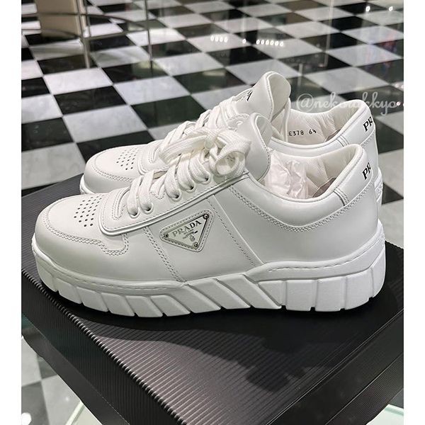 プラダ メンズレザースニーカー コピー Leather sneakers送料込