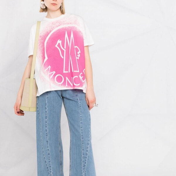 モンクレール Tシャツ 偽物 激安 ビッグロゴ プリント レディース Tシャツ トップス カットソー