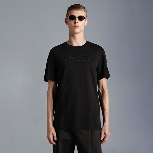 早い者勝ちモンクレール シリコンロゴ コットン Tシャツ コピー 4色 H20918C00008829H8001