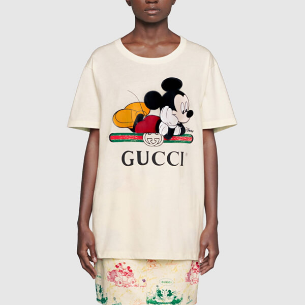 ミッキー 偽物 Tシャツ 限定コラボ グッチ×Disney★2020SS★グッチ Tシャツ 偽物 ミッキーマウス★2色 492347 XJB7W 9756