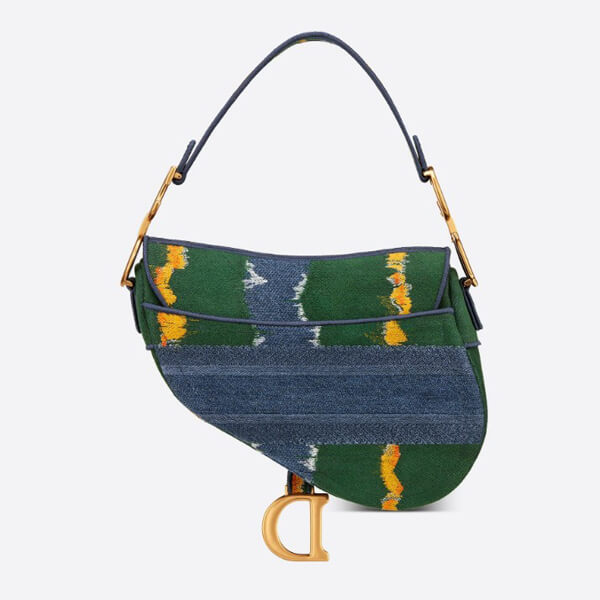 ディオール サドル 偽物 SADDLE OBLIQUE バッグ Tie & エンブロイダリー デニム M0446CJAQ_M042