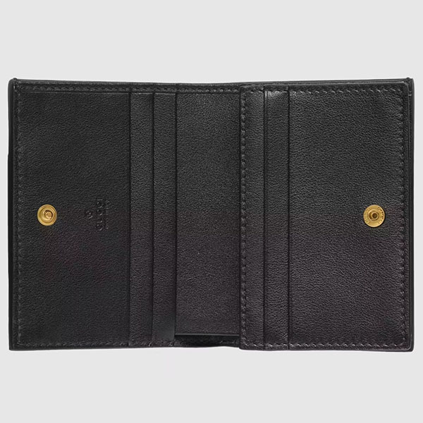 グッチ 財布 コピー 希少★GG Deboss柄 2折中財布★黒白革/金デコ 676150 UF4AX 新作入手困難
