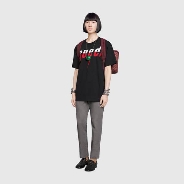 累積売上総額第１位 グッチ パロディ tシャツ★20春夏 T-SHIRT W/ BLADE