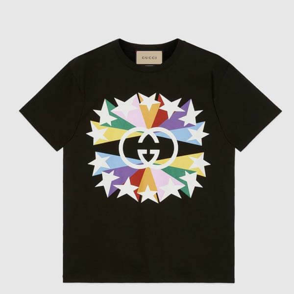 グッチ Tシャツ コピー インターロッキングG スターバースト プリント