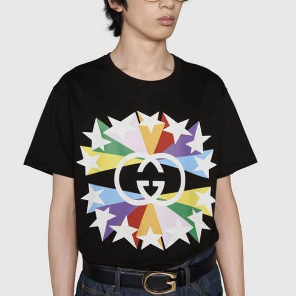 グッチ Tシャツ コピー インターロッキングG スターバースト プリント