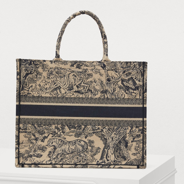人気新作 ディオール ブックトート コピー 刺繍入りキャンバス “BOOK TOTE”バッグ M1286ZTDT_M928