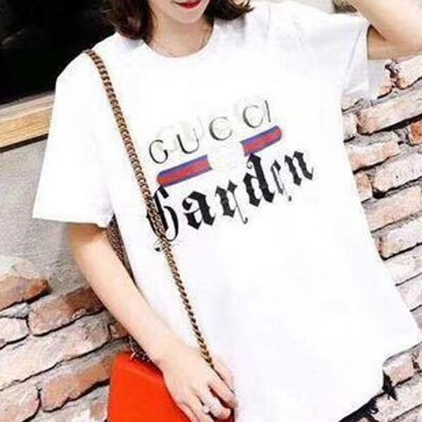 グッチ ガーデン Tシャツ コピー グッチロゴ オーバーサイズ