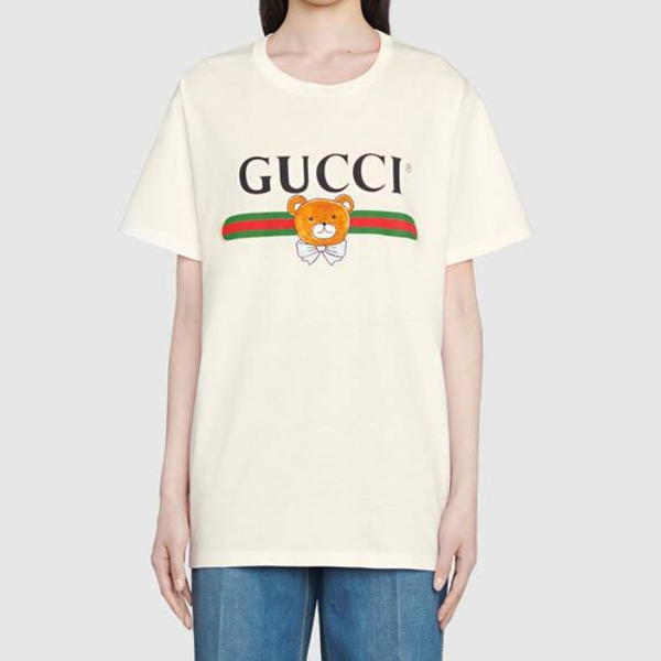 グッチ カイ Tシャツ 偽物 限定【EXO-KAI x グッチ コラボ】ベアプリント◆コットン 615044 XJDJH 9095
