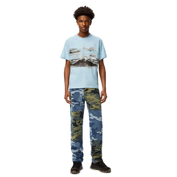 ★ロエベ 偽物 Tシャツ★ ブルームーン プリント Tシャツ  H664341X65