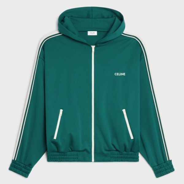 【セリーヌ】リバーシブル 偽物ジップアップ フーディ グリーン2Y721121O.30OW