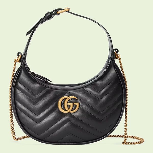 国内完売グッチ GGマーモント 偽物 ハーフムーンシェイプミニバッグ 2色 699514DTDHT9022