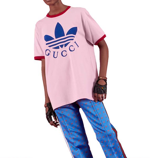 アディダス グッチ Tシャツ 偽物 コットン ジャージ Tシャツ【コラボ】